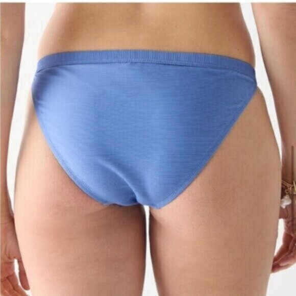 NWT J Crew Pink Ribbed Trim Hipster Full Coverage Bikini Bottom Small - Picture 4 of 8
